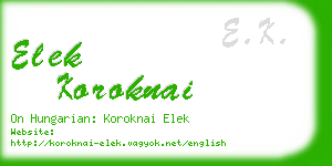 elek koroknai business card